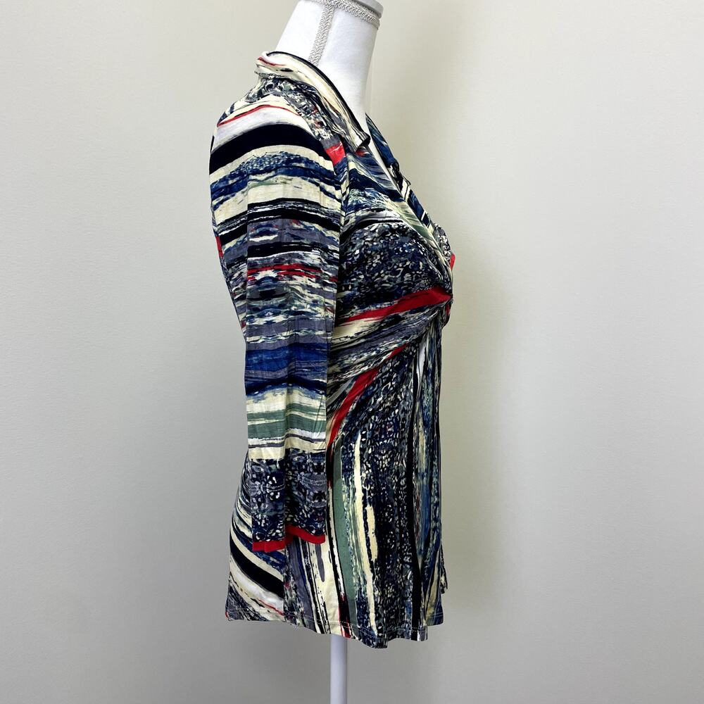 NWT Vintage Y2K KOKOON Vibrant Twist-front Top M Abstract pattern - Picture 5 of 16